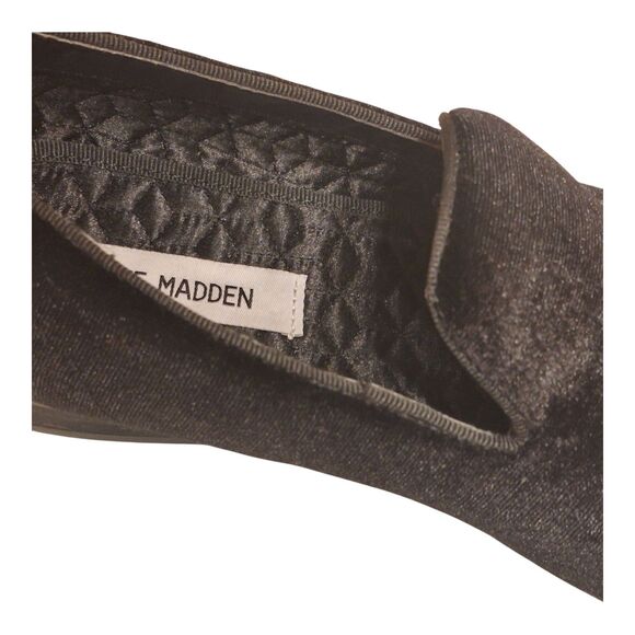 Steve Madden Black Velvet Loafers 8 Old Money Luxury Casual Formal Dark Academia - Picture 6 of 16
